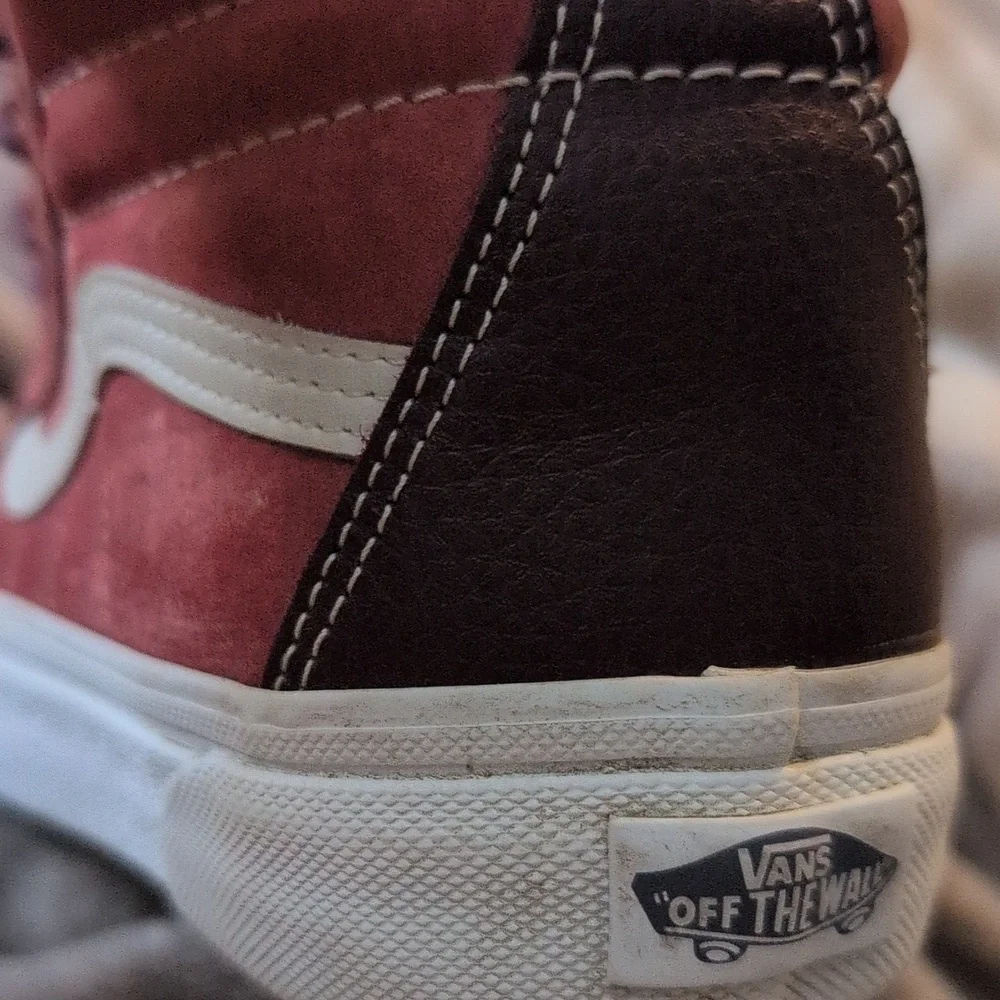 Vans SK8 Hi Shoes Women Size 6 Sneakers Red Suede Old Skool Sherpa Scotchgard‎